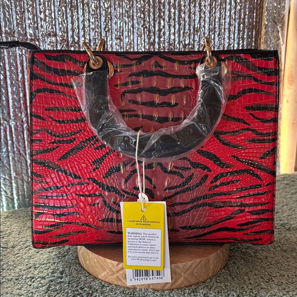 Elegant Red and Black Tote Bag